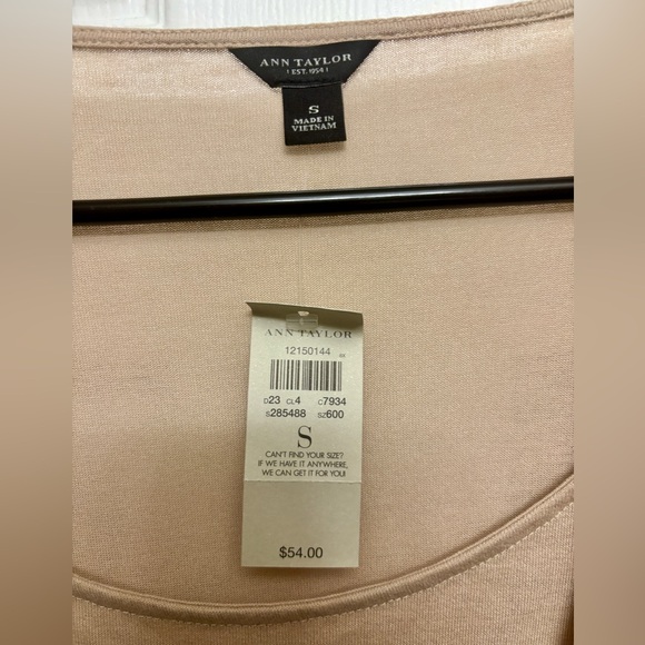 Ann Taylor Beige Drape Front Blouse | Long Sleeve Work Top | NWT - Picture 2 of 3